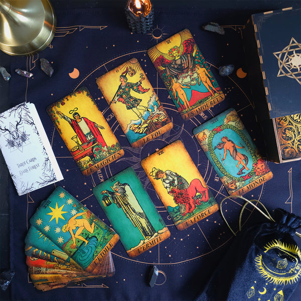 Die Smith-Waite Tarot Randlose Vintage Öko-Leinen Tarotkarten