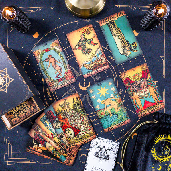 Die Smith-Waite Tarot Randlose Vintage Öko-Leinen Tarotkarten